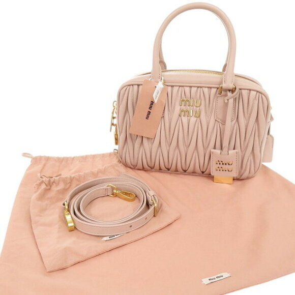 Miu Miu Matelasse Arcadi leather pink handbag shoulder bag - Picture 2 of 8